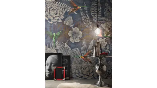 Carta da parati esotica che ricorda nature lontane Garden WPC_233 di Caos Creativo by Rossi&Co