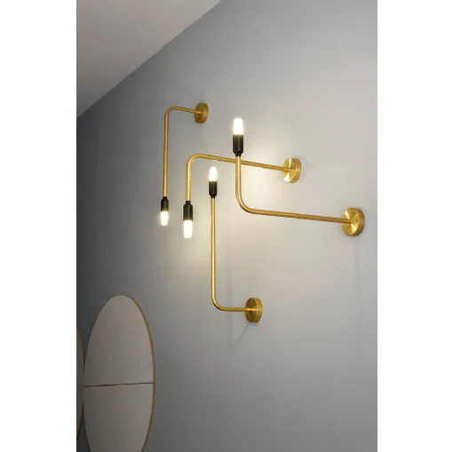 Lampada da parete in ottone T25 di Vesoi