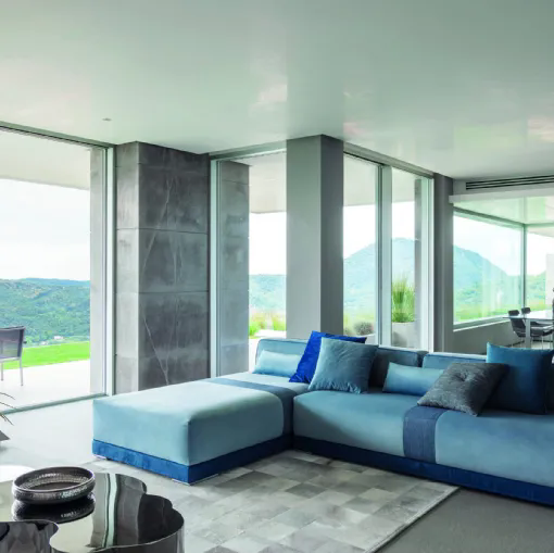 Divano con penisola Merk di Fabbri Salotti