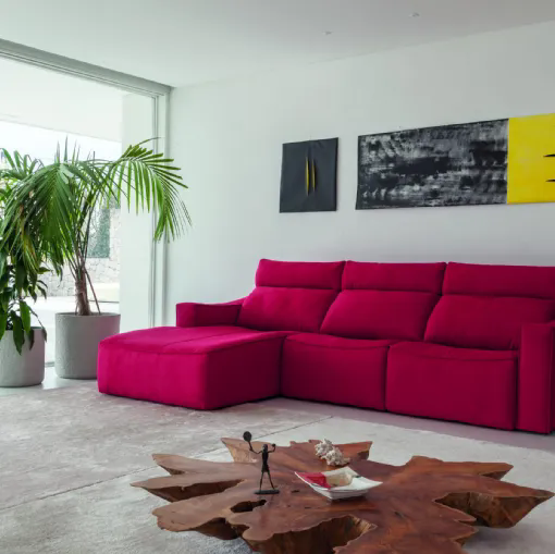 Divano con penisola Sabik di Fabbri Salotti