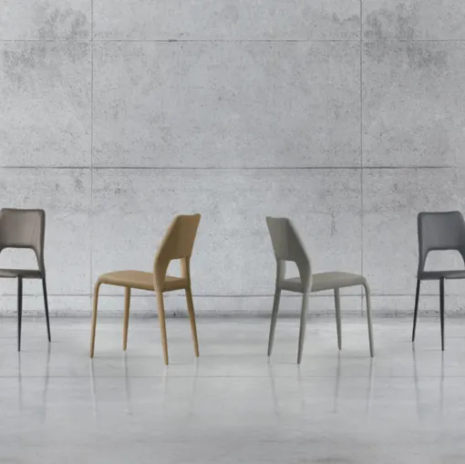 Sedia Vittoria in ecopelle o econabuk di Sedit