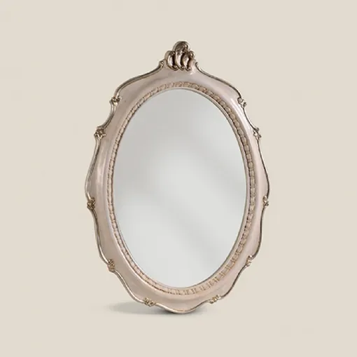 Specchiera ovale in legno argentato Passioni 5475 di Tarocco Vaccari