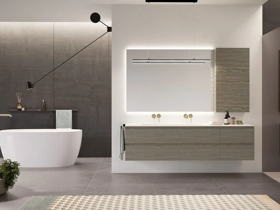 Mobile da Bagno sospeso in Rovere tinto Amsterdam Airy Edge 06 di RCR