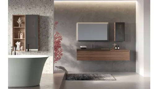 Mobile da Bagno sospeso in Noce Canaletto Airy Edge 08 di RCR