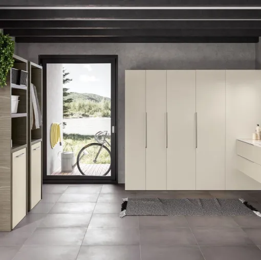 Mobile Lavanderia Airy My Space 09 finitura Greige e Rovere Sabbia di RCR