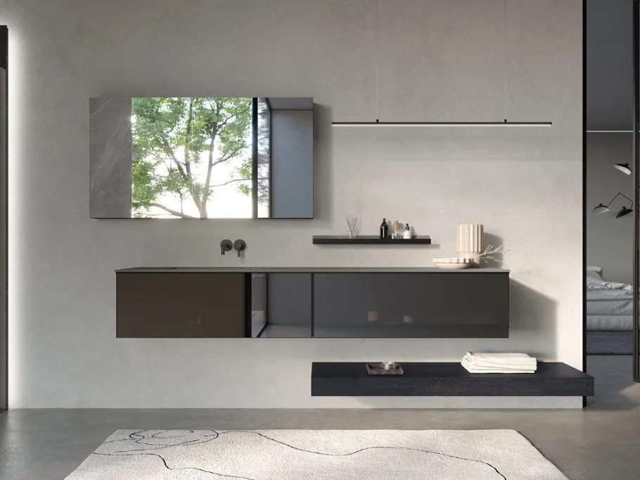 Mobile da Bagno sospeso in Vetro Stopsol Airy Sistema 04 di RCR