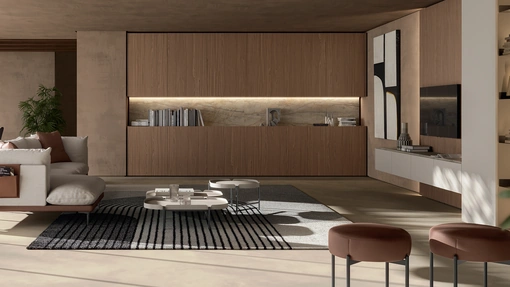 Parete Attrezzata DA45 Noce Biondo di Dall'Agnese