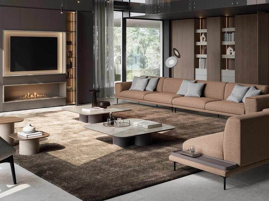 Parete Attrezzata Slim con Camino di Dall'Agnese