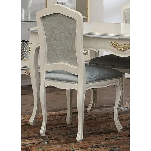 Sedia in legno laccato bianco con schienale e seduta imbottiti Classic 1411 TV131 di Tarocco Vaccari
