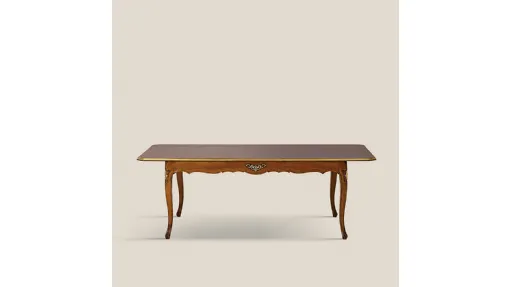 Tavolo allungabile in legno intarsiato Classic 1410 EM27 di Tarocco Vaccari