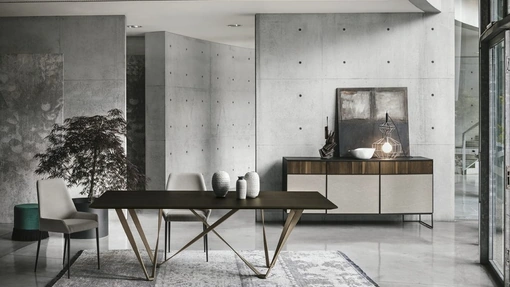 Tavolo fisso Wave finitura Rovere Moka di Sedit